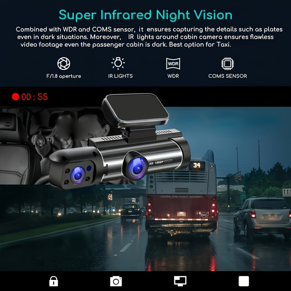 📸 RoadEye™ Dual Dash Cam (Front & Rear)