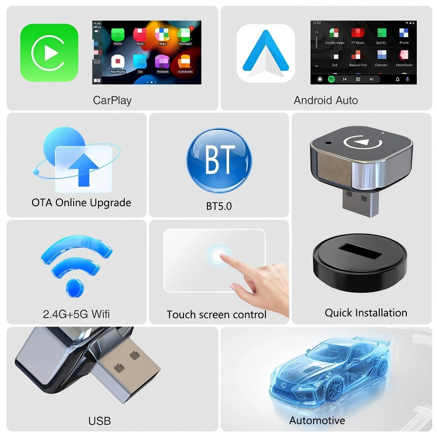 Name: 🎵 DriveLink™ 2-in-1 Wireless CarPlay & Android Auto Adapter