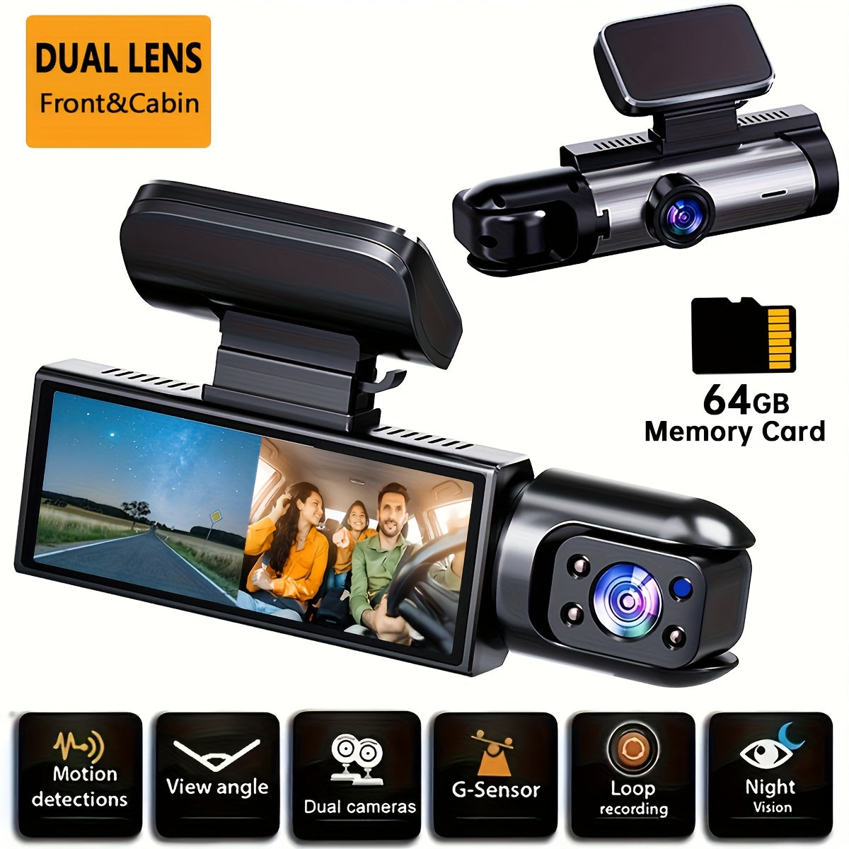 📸 RoadEye™ Dual Dash Cam (Front & Rear)